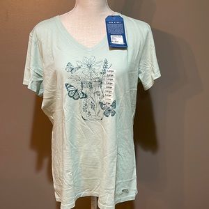 Life Is Good V-Neck Top Womens Large